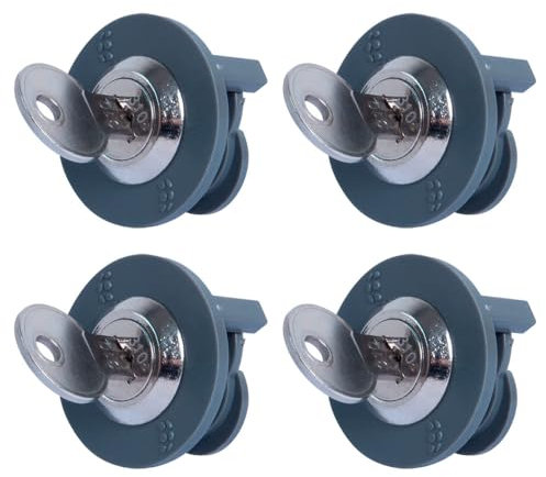 NCC-Licht 4 x Steckdosenschloss zum Abschließen von Steckdosen, Schutz vor Stromdiebstahl, Grau, mit 2 Schlüsseln