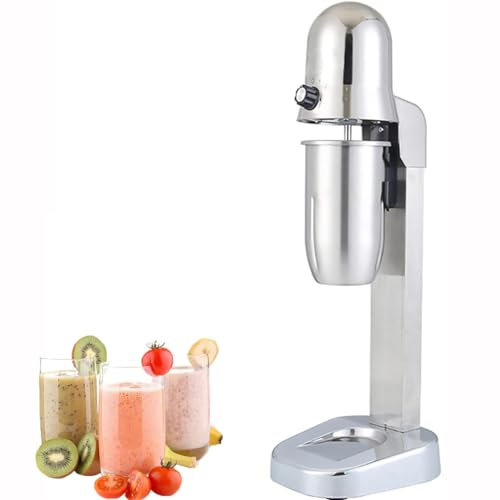 QYOEGSQ Commercial Milkshake Maker,180W Electric Smoothie Blender Milk Foam Shaker Cold/Hot Drink Mixer,2 Gear Speed Adjustable,with 850ml Cup and PC Cup,for Protein Shakes Drinks