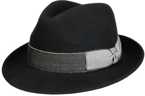 LIERYS Uni Bogart Wollhut Fedora mit Ripsband Made in Italy Unisex Herbst Winter