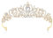 Sibba Tiara Krone Strass Kristall Krone Kamm Braut Hochzeit Prinzessin Kopfbedeckung Haarschmuck Geburtstag Party Karneval Abschlussball Urlaub Feier Mädchen Brautjungfer Krone Valentinstag (Gold)