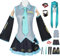 bi bi hou Miku Cosplay Kostüm Set mit Perücke Kopfhörer Miku Verkleidung Anime Miku Uniform Weihnachten Halloween Karneval Party Bühnenauftritt Kostüm Erwachsene XXS-3XL
