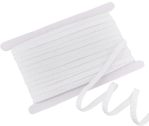 MAYJOYDIY 10 m Weißer BH Träger Dekorative 10mm Plüsch BH Einfassung Elastisches Band Nylon BH Elastikband Schulterbesatz Für BH Träger Dessous Herstellung Basteln Nähen