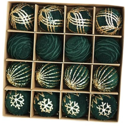 perfk 16x Palline di Natale Pendenti per Albero di Natale Palline per Albero di Natale Decorazioni per Albero di Natale per Anniversario Natale Nozze, Verde Scuro