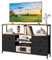 Mobile TV, Tavolino Porta TV fino a 55 Pollici con 4 Cassetti in Tessuto e Mensola Regolabile, Supporto TV in Legno e Metallo, con Piedi Regolabili, Adatto per Soggiorno, Camera da Letto, Ufficio
