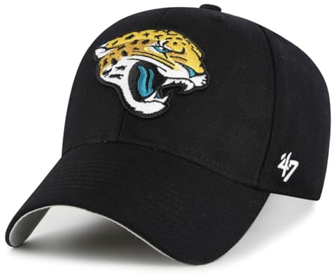 47 NFL Jacksonville Jaguars MVP Unisex-Baseballkappe, Verstellbarer Klettverschluss, Einheitsgröße, Team Logo, Farbe Schwarz