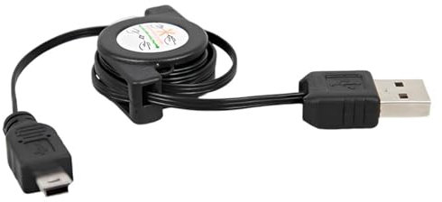 RUITEXUN Cable de carga mini USB retráctil, cable de carga USB tipo A macho a mini USB macho