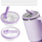 2pcs Leakproof Lid with Straw for Stanley 30oz Replacement,No-Spill Cup Lids for Stanley Quencher,Tumbler Flip Straw Lid for Stanley Accessories (Purple, 30oz)