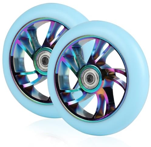DBREAKS Stunt Scooter Ersatzrad 120mm mit ABEC 9 Kugellagern, Härtegrad 88A für Roller aller Art (Blau)