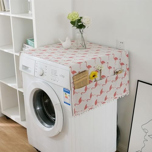 BAMFY Muebles Cubierta Lavadora, Fundas Para Lavadora Y Secadora Para La Lavandería Decorar Antideslizante Proteger Cubre Polvo Para El Hogar Con Bolsas De Almacenaje(30 * 90,L)