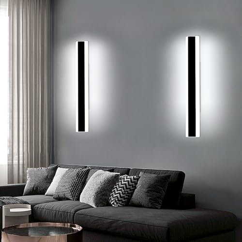Mikeru 2pack Outdoor Lights Mains Powered, 100cm Outdoor Wall Strip Lights Waterproof 6000k 35W LED Outdoor Wall Lighting Cool White 3800Lumens for Shop Entrance, Corridor
