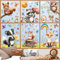 Fensterbilder Kinderzimmer Fensteraufkleber Frühling Kinder Fensterbild Waldtiere Regenbogen Blume Schmetterling Fenstersticker Fenster Abziehbilder Fensterdeko (Tiere)