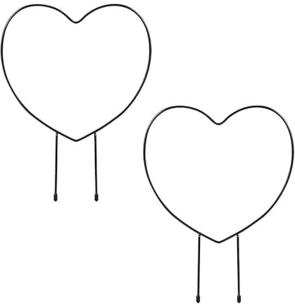 TopHomer 2 Stück Eisen Gartenspalier für Kletterpflanzen, Topfpflanzen Stützstifte Herzförmiger Ständer Kletterhalter Gestell für Topfpflanzen, Blumen, Innenbereich