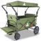 TOPWELL Bollerwagen faltbar mit 2 Sitzen | Handwagen klappbar mit Dach, Sicherheitsgurten & Bremse | Transportwagen mit hoher Stabilität (120 kg Tragkraft) (grün)