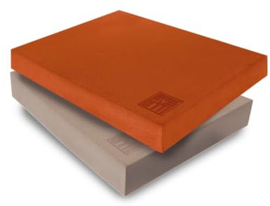Orange Gym Balance Pad 2 Stück - 38x32,5x6 cm - Orange & Taupe- Balance Kissen für Ganzkörpertraining - Sportgerät für zu Hause - Training von Rumpfstabilität, Muskeln, Gleichgewicht und Koordination