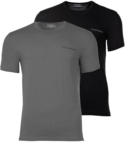 Herren T-Shirt aus Reiner Baumwolle, Rundhalsausschnitt, Schwarz, XL