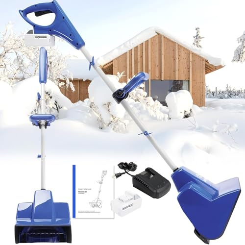 LYJIANGXIN Pala Quitanieves EléCtrica, 28 Cm De Ancho Y 18 Cm De Profundidad, para Entradas De VehíCulos, Terrazas, Aceras, Escalones, Quitanieves Manual con Potente Motor Y Mango Ajustable