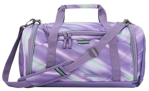 coocazoo Sporttasche „Arctic Lights“, Flieder, Hauptfach, Nasswäschefach, Seitentasche, Reflektoren, 20 Liter, ab der 3. Klasse