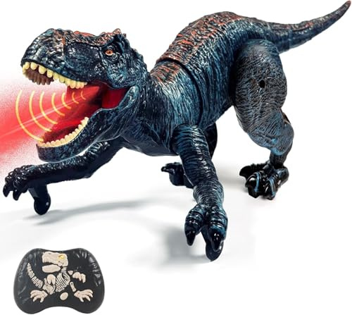 Sunrad Kinder Ferngesteuertes Dinosaurier Spielzeug,Elektronik T-Rex Dino Spielzeug mit Sprühen, Lichtern und Brüllen, Gehen,Dinosaurier Spielzeug für Jungen Mädchen ab 3 4 5 6 7 8 Jahre Geschenk