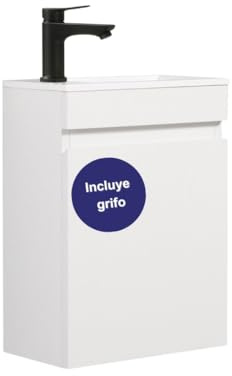 Kometmöbel Inodoro de invitados set de lavabo, 40 cm, premontado pequeño lavabo con armario bajo