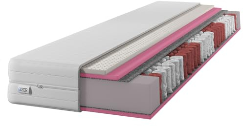 IZER Matratze 150x190 Taschenfederkern Gold Latex HR-Schaum H2 H3 23 cm 7-Zonen weich mittelfest
