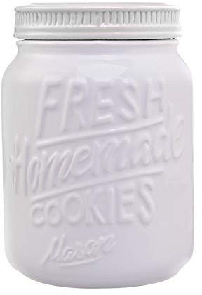 Tarro de cerámica para galletas, tarros de galletas para encimera de cocina, bonito recipiente de cocina vintage con tapa hermética, almacenamiento duradero para galletas de panadería, aperitivos y