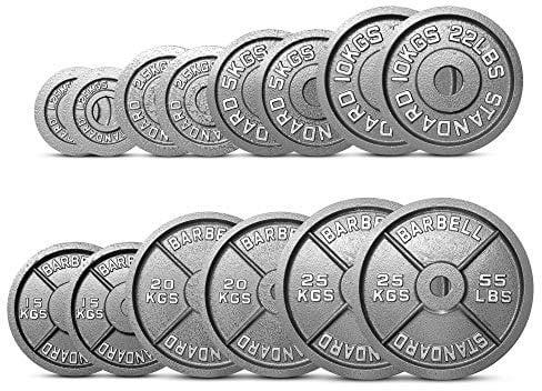 EXTREME FITNESS Olympic Weight Plates Disc Cast Iron 2 Discs Barbell Bar Gym Sets (2 x 25kg)