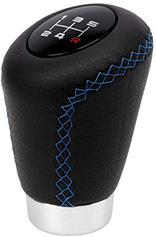 Bc Corona OEM 2 - Kurzer Schaltknauf mit Abzug, 27 mm, Schalthebel, Leder, schwarz und blau.