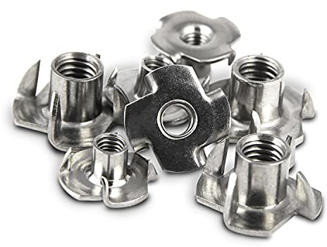 PROTECH 10 Stück Einschlagmuttern M10 Edelstahl A2 V2A Rostfrei Mutter mit 4 Einschlagspitzen Einschlaggewinde Einschraubmutter für Holz