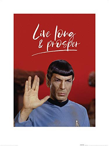 1art1 Star Trek Poster Mr Spock, Lebe Lang Und In Frieden Kunstdruck Bild 80x60 cm