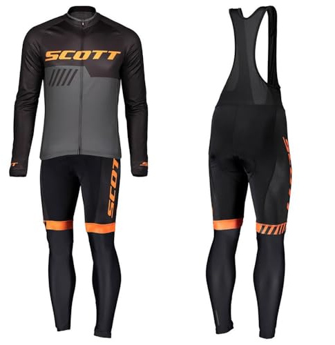 Moxilyn Radtrikot Herren LangarmAnzüge Set Radfahren Kleidung Winddicht Langärmliges Fahrradtrikot Hose mit 9D Gel Sitzpolster Sport & Freizeit MTB für Herbst