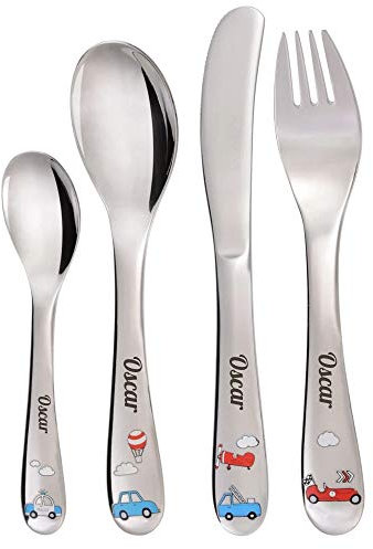 Cubiertos Personalizados con vehículos para niños