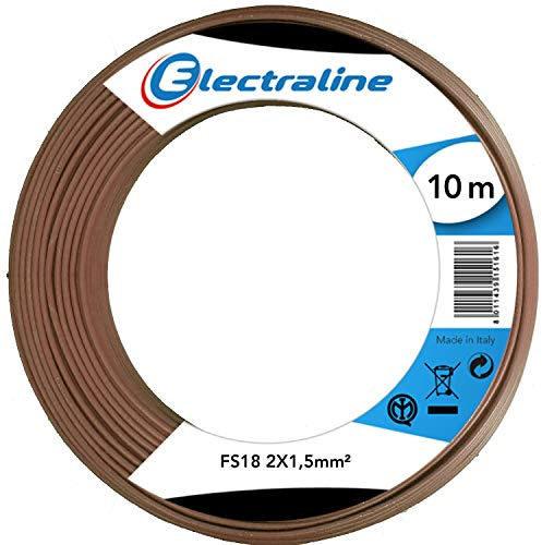 Electraline 16005 Câble bobine FS18 2 x 1,5 10 m Marron