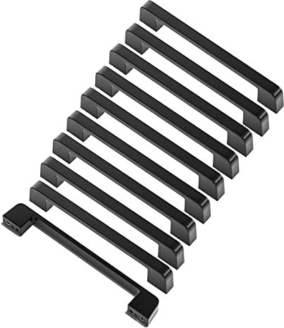 MARGUERASW 10 Piezas Tiradores Cocina Tirador Negro Tiradores Cajones 128mm-Tirador Armario tiradores negros de muebles cocina