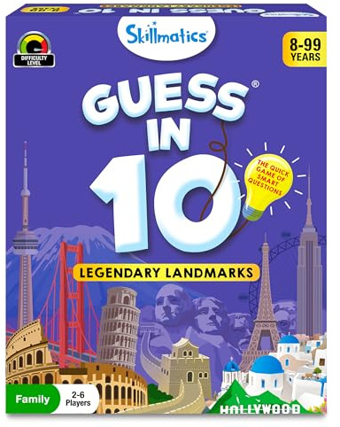 Skillmatics Guess in 10 Legendary Landmarks, Kartenspiel mit cleveren Fragen, extrem unterhaltsam für Reisen, Spielabende mit der Familie, Sommercamps. Geschenke für alle von 8 bis 99