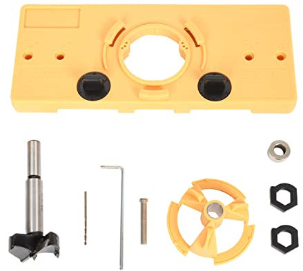 SPARIK ENJOY 35MM Concealed Hinge Jig, Hinge Drilling Tool Set,Suitable for Face Frame Cabinet Cupboard Door Hinges, DIY Tools for Cabinet Door Installation (Yellow)