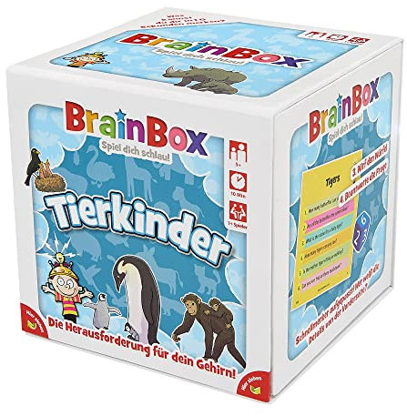 BRAINBOX 2094904 Tierkinder, Lernspiel, Gedächtnisspiel, Quizspiel für Kinder ab 5 Jahren