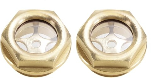 sourcing map Niveau d'huile Compresseur d'air Jauge Bouchon Voyant d'Huile Indicateur Liquide Verre Vue Voyant Raccord en Laiton à Filetage Mâle G3/4 avec Joint Torique Jaune 2Pcs