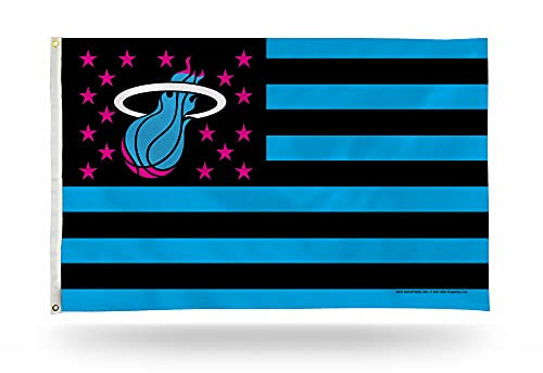 Rico Industries NBA Miami Heat Flagge, 90 x 150 cm, Sterne und Streifen, Banner – für Innen- und Außendekoration