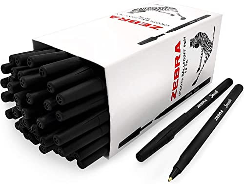Zebra Smooth Stick Kugelschreiber Stifte, 0,7 mm Spitze, Schwarz, 100 Stück