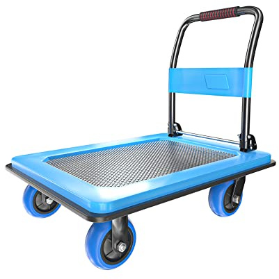 Robuster Plattformwagen, Schiebewagen, Möbelwagen mit 500 kg Kapazität und 12,7 cm TPR-360-Grad-Schwenkrädern zum Laden und Aufbewahren, 91,4 x 61 cm