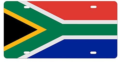 Kennzeichenrahmen mit Südafrika-Flagge, patriotische Dekoration, Metall, Frontkennzeichen, personalisierbar, Nummernschild, Nummernschild, 15,2 x 30,5 cm