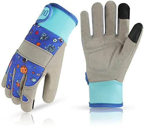 DLY Gartenhandschuhe Kinder 3-7 Jahre, Arbeitshandschuhe Kinder, Werkhandschuhe Kinder, Fanghandschuh Kinder, Kleinkinder Arbeiterhandschuh Handschuhe (S)