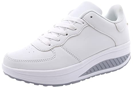 Scarpe Basculanti Fitness Scarpe da passeggio in rete sportive stringate Scarpe da ginnastica moda donna Mocassini con zeppa comfort Ciabatte Invernali