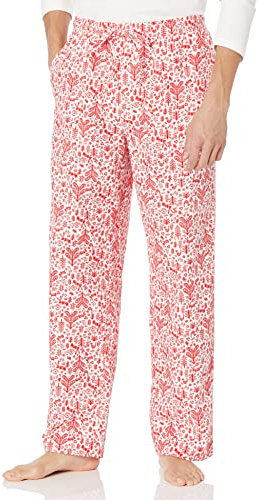 Amazon Essentials Men's Breathable Flannel Pajama Pant (Available in Big & Tall), White Forest, Medium