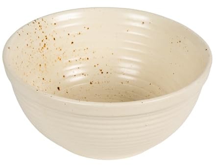 Creative Co-Op Farmhouse Stoneware Bowl, White Speckled Glaze