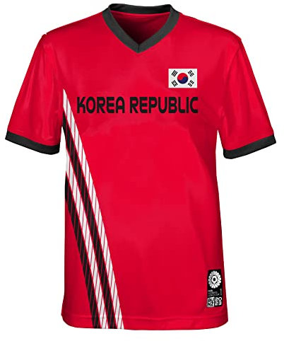 FIFA T-Shirt Unisexe Officiel 2023 pour la Coupe du Monde de Football féminin, équipe de Jeunes, Corée du Sud (Lot de 1)