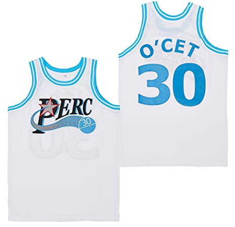 PERC30 Herren #30 Perc O'Cet Movie Basketball Jersey Stitched S-XXXL, Weiss/opulenter Garten, Klein