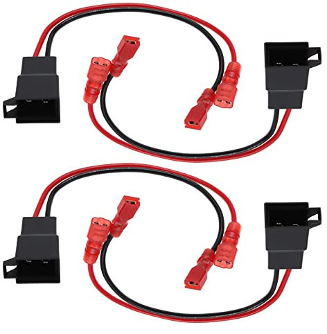 EMSea Lot de 4 adaptateurs de Haut-Parleur de Voiture - Connecteurs en Plomb - Câbles Audio - Faisceaux de câblage - Accessoires de Rechange pour appareils électroniques de véhicule - 15 cm