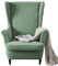 Wingback Chair Covers 2-teiliges Set – 2-in-1-Design, Sesselbezüge, solide, weiche Rückenlehnenstuhlbezug, dehnbar, Ohrensessel-Schonbezug, Möbelschutz für Wohnzimmer, Schlafzimmer, Hotel (Grün)