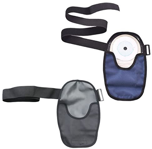 Wasserdichte Ostomie-Tasche, verstellbar, universal, für Stoma-Tasche, Ostomie-Zubehör für Ileostomie, schwarz+blau